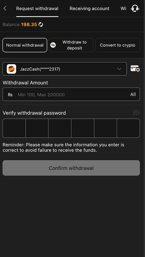 Withdraw P999